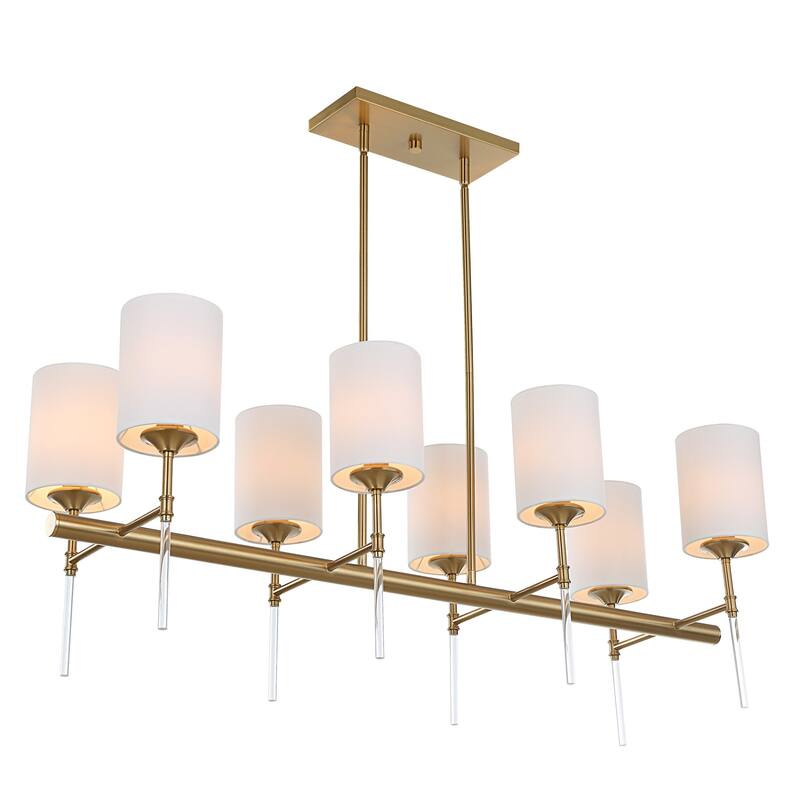 8-Light Linear Ceiling Chandelier - 43.5"
