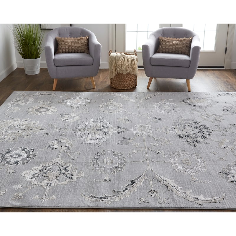 Grand Bazaar Adana Machine Made Damask Transitional Area Rug