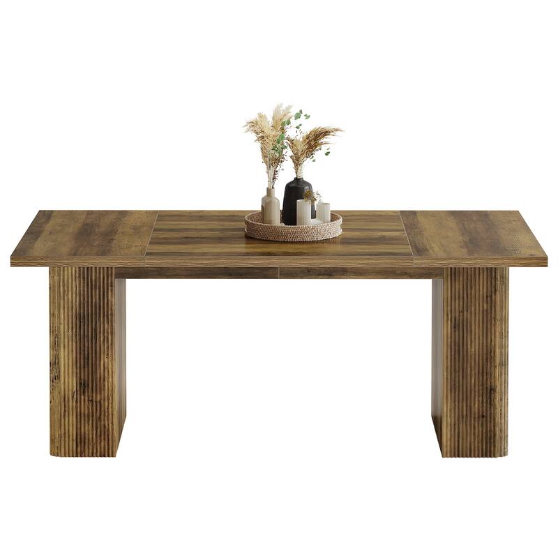 Farmhouse Dining Table for 4-6, 63-Inch Rectangle Kitchen Table