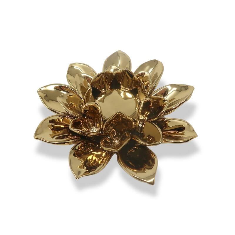 Gold Flower Shaped Tealight Holder