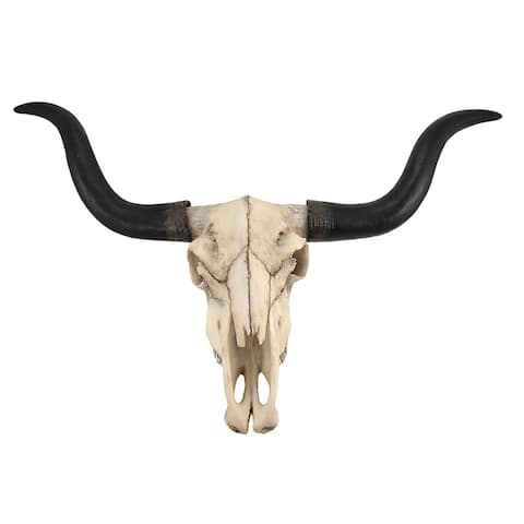 Huge Wall Hanging Longhorn Cow Skull 27In Wide Resin Long Horn Steer