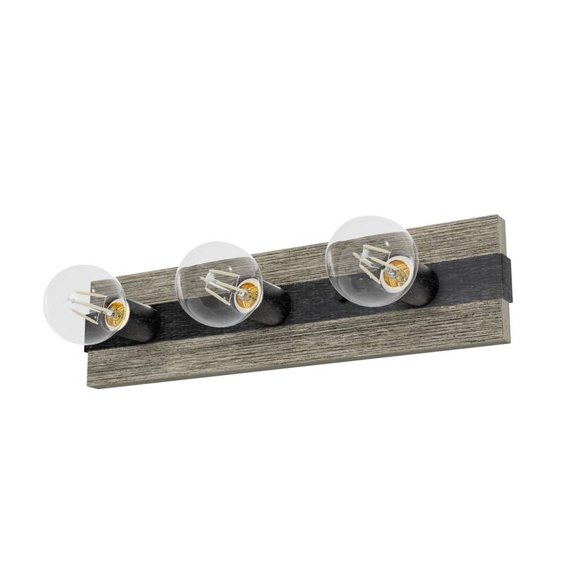 Hunter Donelson 3-Light Vanity Wall Light, Damp-Rated, Rustic, Farmhouse