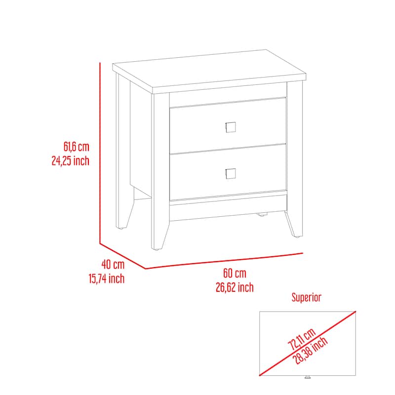 Windsor 2-Drawer Nightstand