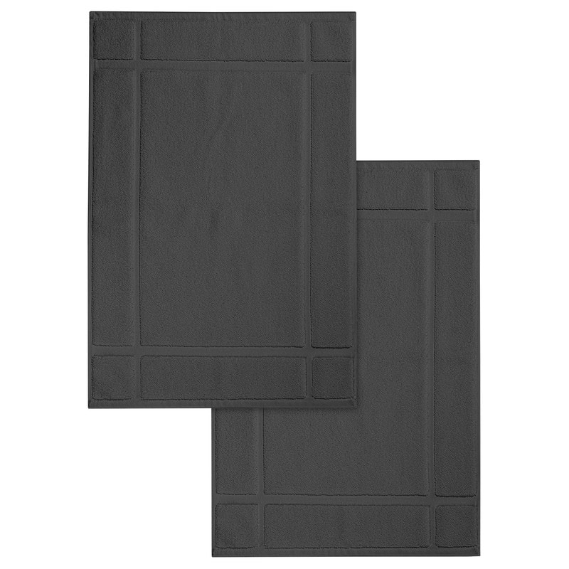 Luxurious Cotton 1350 GSM Bath Mats by Ample Decor- Pack of 2 - 34" X 20" - Grey