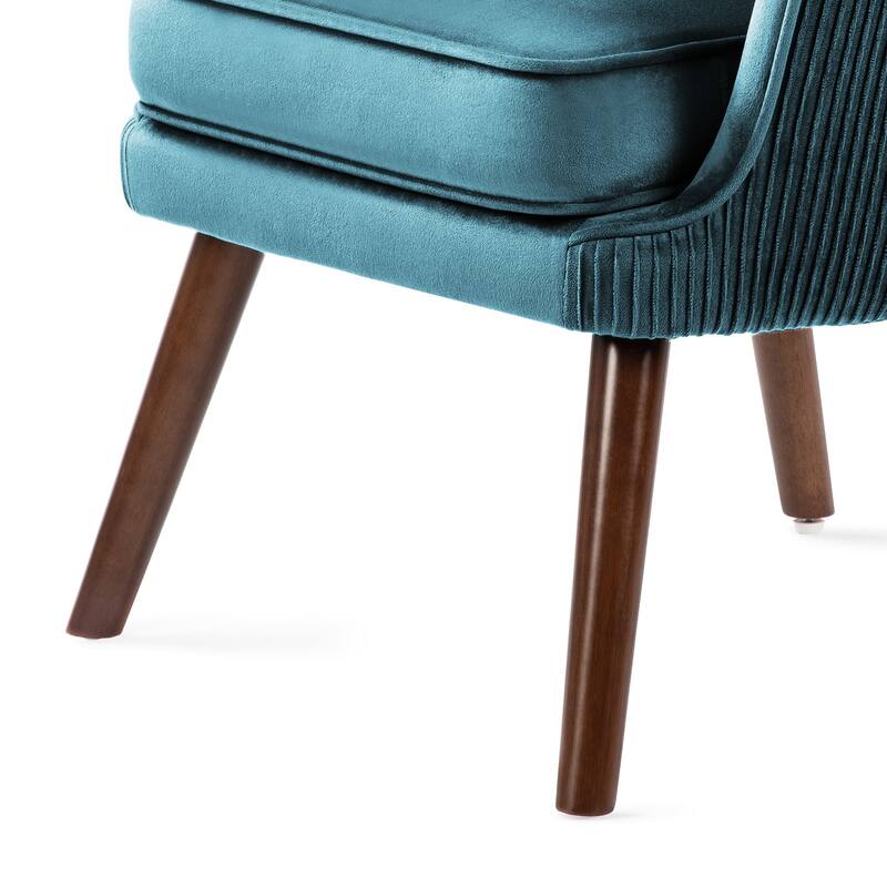 Velvet Upholstered Accent Chair Armchair for Living Room