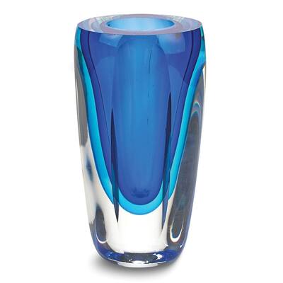 Curata Blue Azure Handcrafted Art Class Vase