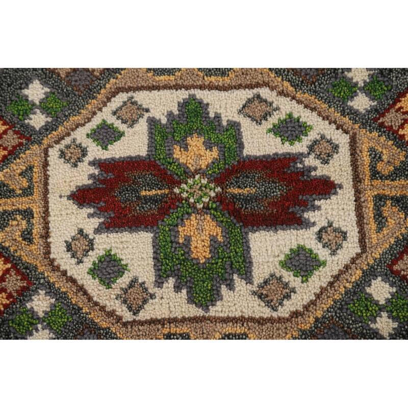 Traditional Kazak Area Rug Hand-Knotted Oriental Wool Carpet - 8'0" x 9'11"