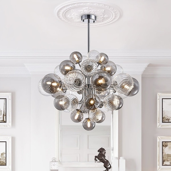 Modern Tiered Smoky Glass Bubble Chandelier - Bed Bath & Beyond