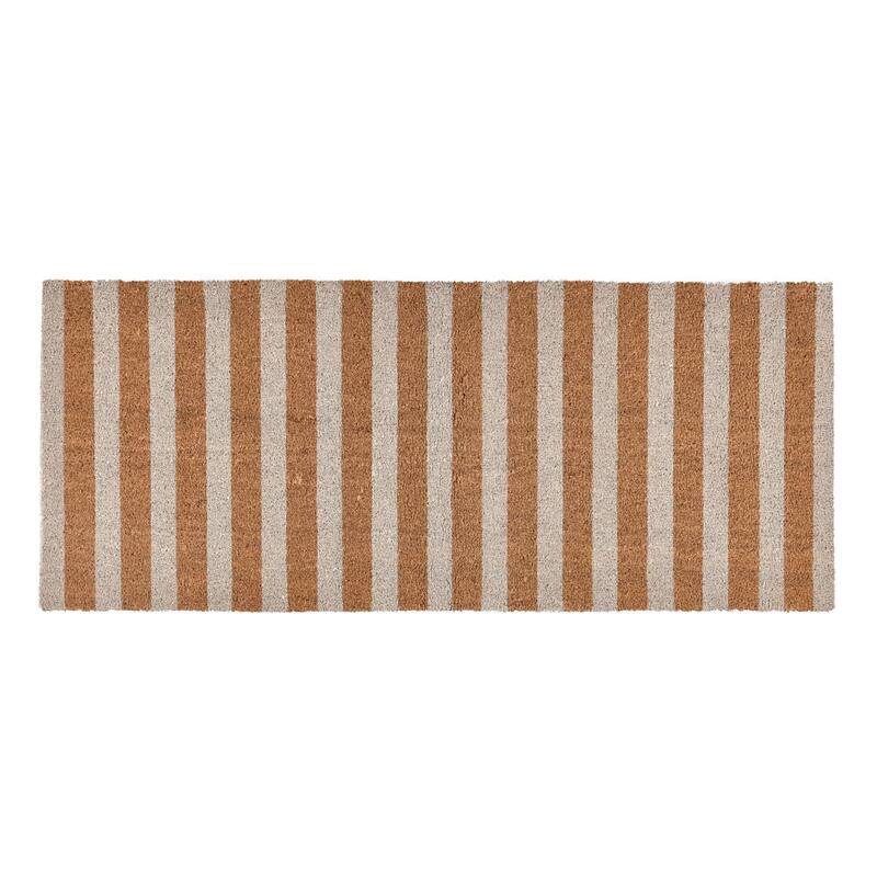Villa by Classic Home Striped 24x57 Ivory and Natural Choir Doormat