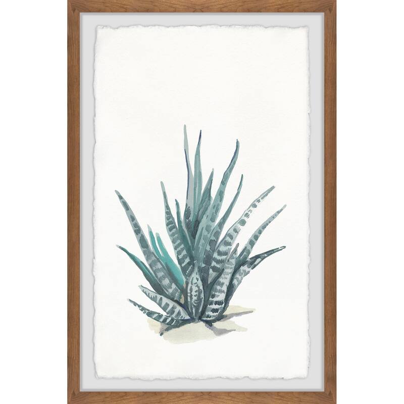 Tall Succulent Framed Wall Art, Elegant Home Touch - Sophisticated Artwork for Refined Décor