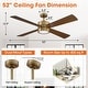 preview thumbnail 5 of 19, Parrot Uncle 52" Antique Brass Plywood 4-Blade Indoor Ceiling Fan with Light and Remote