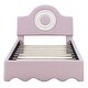preview thumbnail 12 of 11, Pink Upholstered Platform Bed with LED Headboard