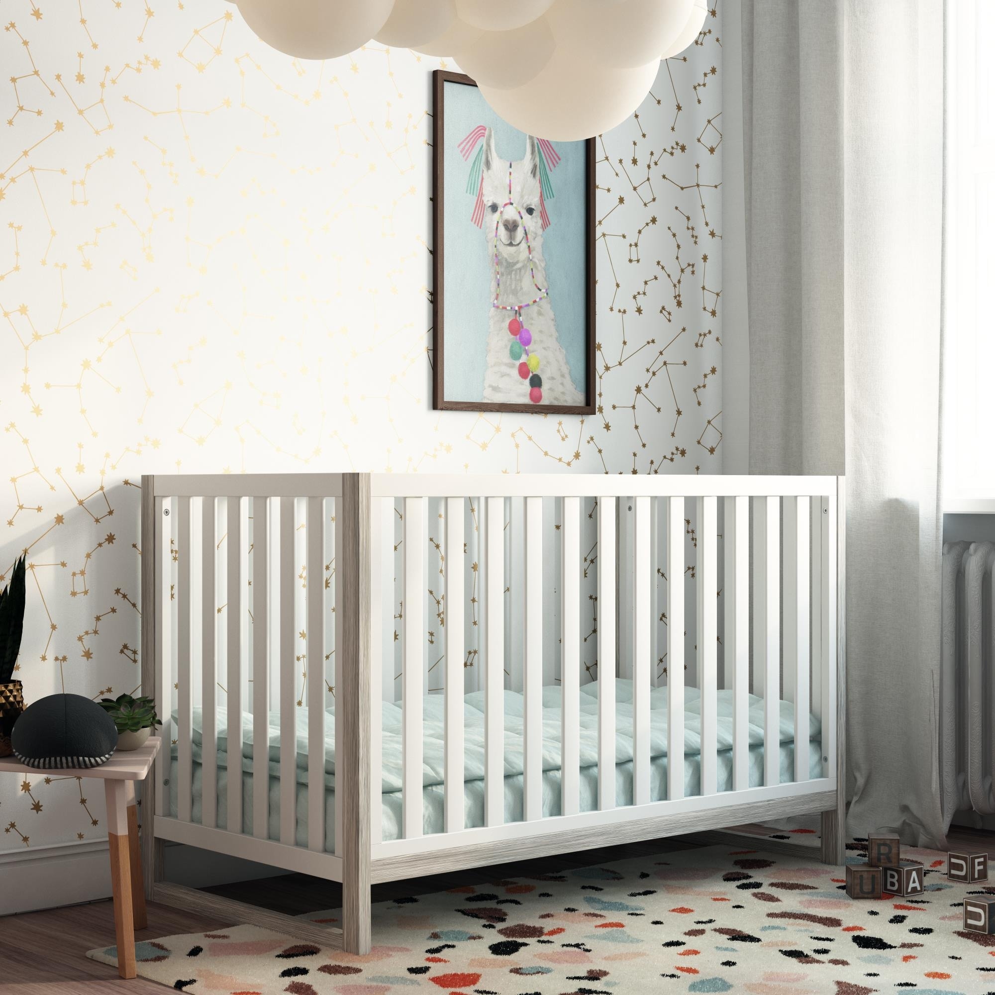 Parker 3 in 1 Two Tone Crib White