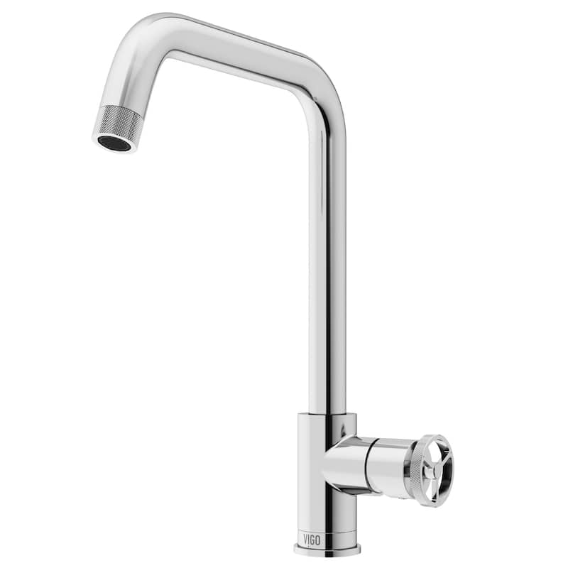 VIGO Cass Industrial 14" H Single Handle Kitchen Bar Faucet - Chrome