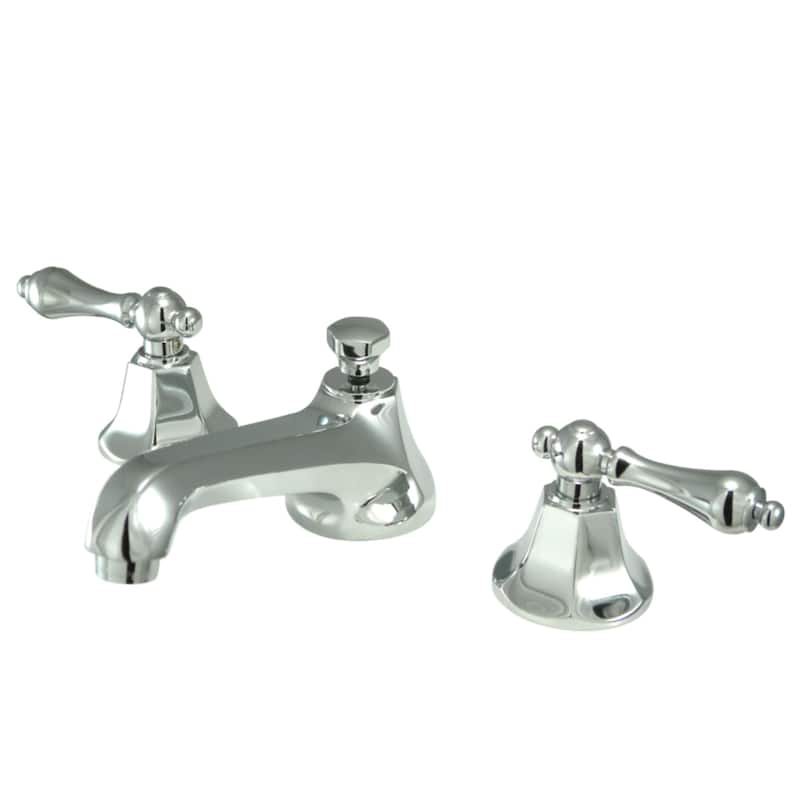 Kingston Brass Metropolitan Chrome Widespread Bathroom Faucet - Silver Solid Lever