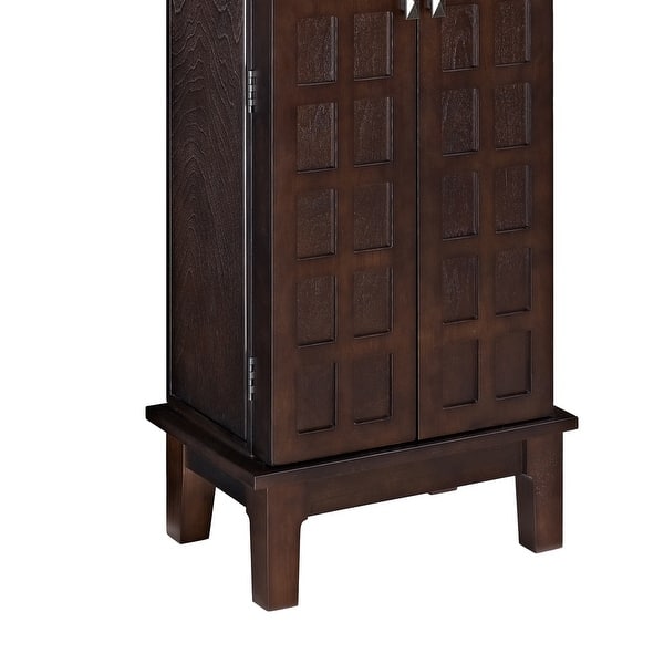 Shop Lift Top Mirror Jewelry Armoire With 2 Doors And 6 Drawers Brown Overstock 31684899