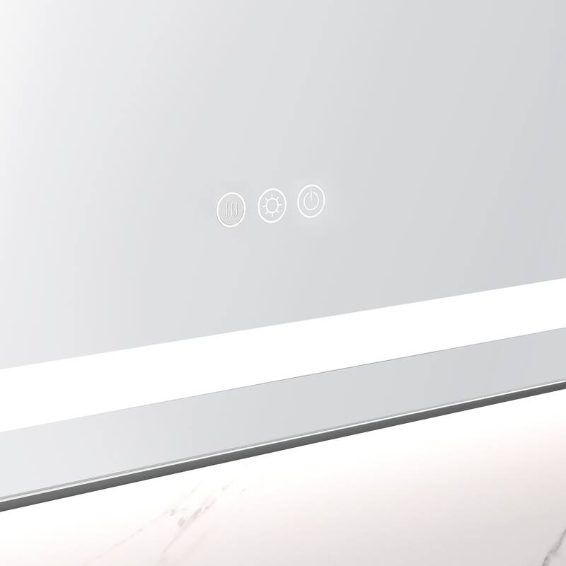 20 x 28 Inch LED Bathroom Mirror with Front and Backlight, Wall Mounted Vanity Mirror with Aluminum Frame, Anti-Fog