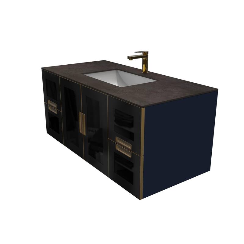 Solaria 48'' Wall Mounted Single Bathroom Vanity Set