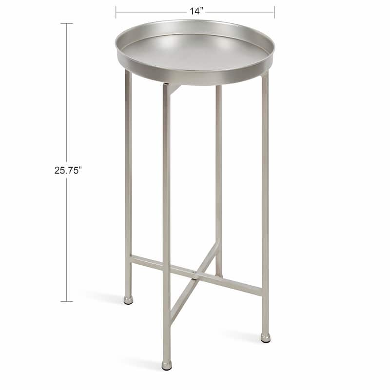 Kate and Laurel Celia Round Foldable Metal Accent Table - 14x14x26