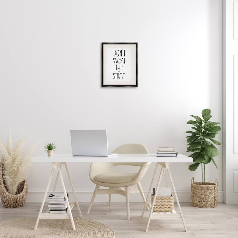 Stupell Don't Sweat Small Stuff Framed Floater Canvas Wall Art Design by Karen Smith