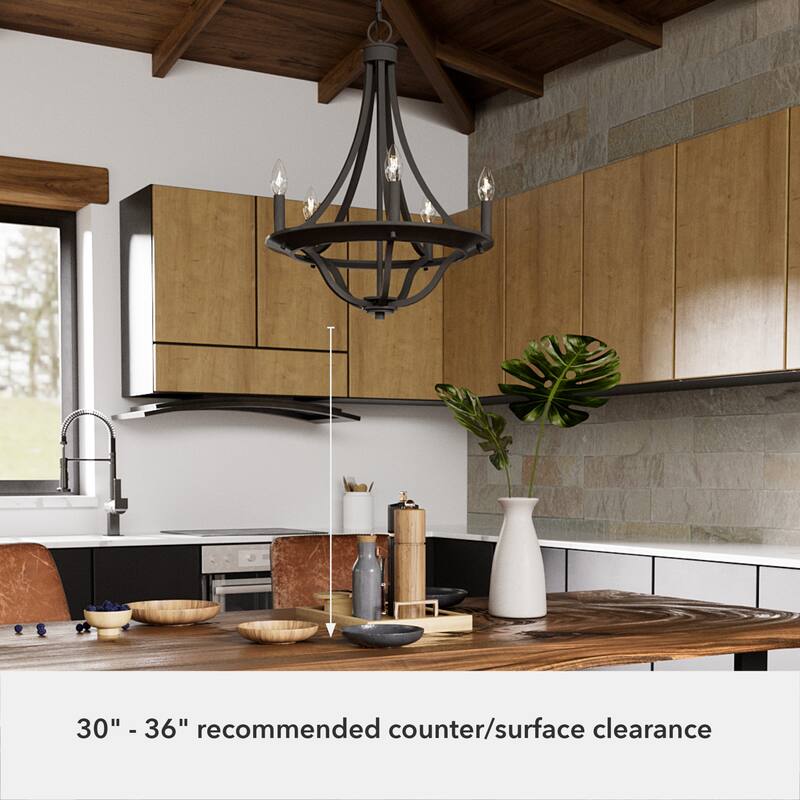 Hunter Perch Point Chandelier, Wheel, Candle, Dining Room, Entry, Modern Rustic, Industrial