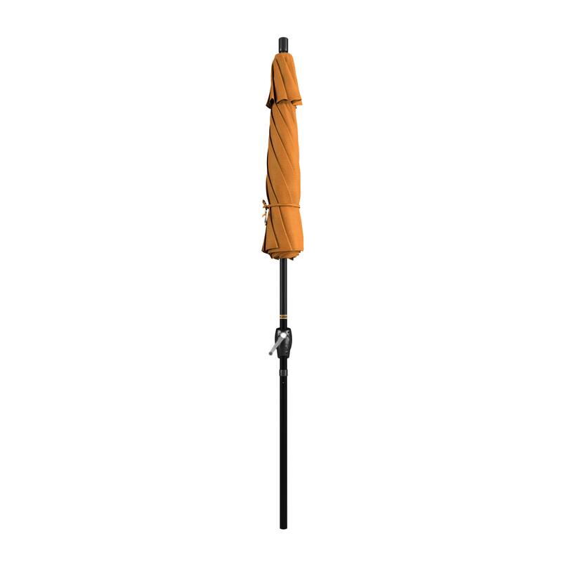 California Umbrella 75' Round Crank Lift Push Button Tilt Black Aluminum Patio Umbrella Sunbrella