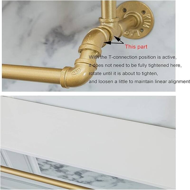 Gold,White,Industrial Detachable Wall Mounted - 20"D x 40"W x 10"H