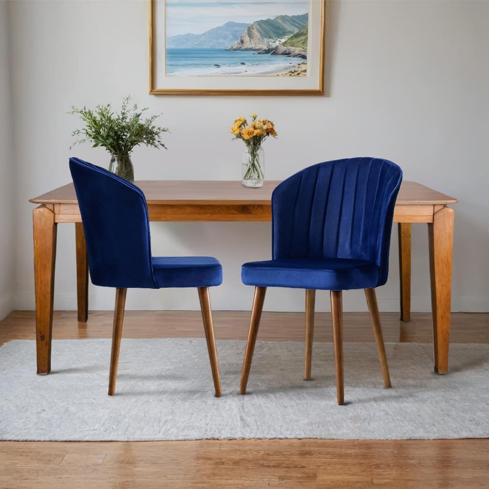 Roswell Mid-Century Modern Velvet Dining Chair (Set of 2)