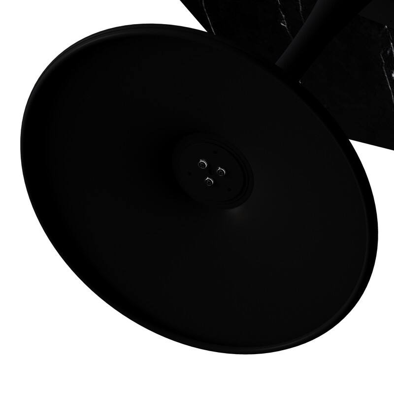 31.5" Modern Octagonal Coffee Table - Printed Black Marble Top & Metal Base