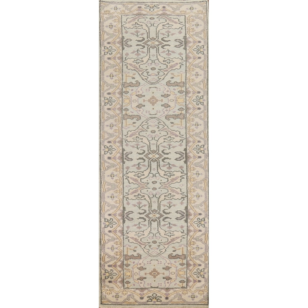 Oushak Oriental Runner Rug Hand-Knotted Transitional Wool Carpet - 2'6"x 9'9"