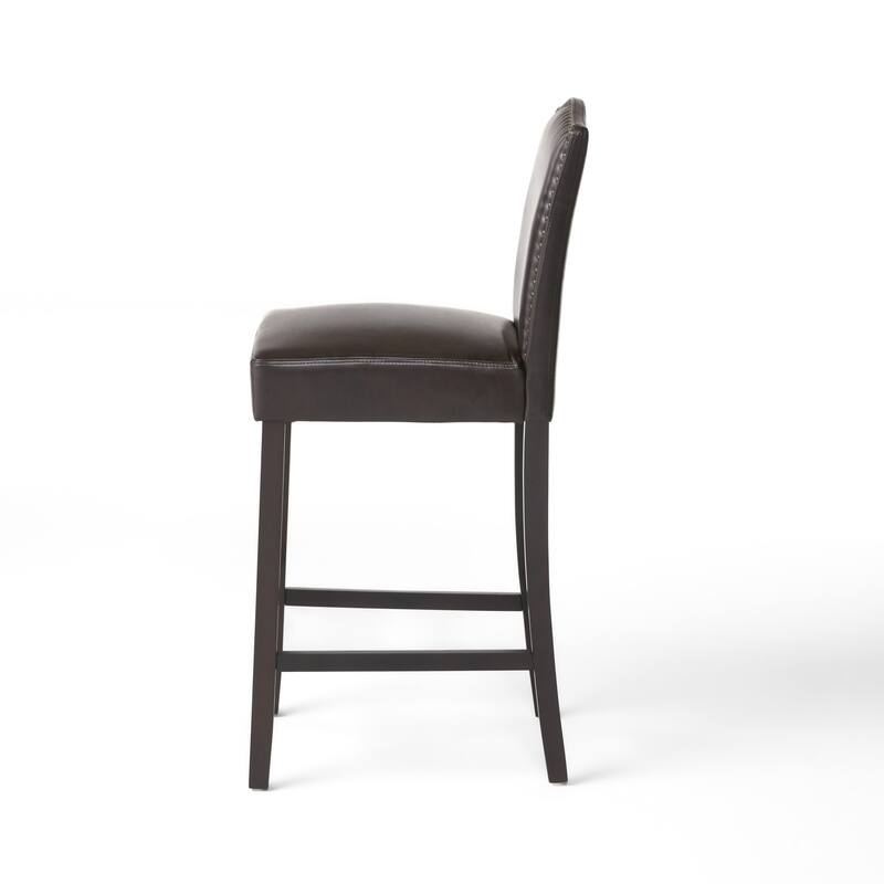 Logan Bonded Leather Backed Barstool (Set of 2) by Christopher Knight Home