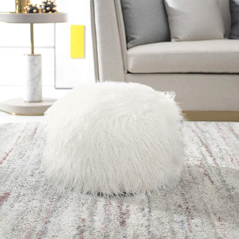 Fur deals pouf stool