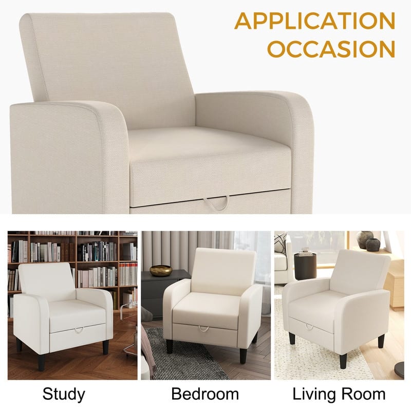 Versatile Single Sofa Chair with Hidden Storage Accent Chair - N/A