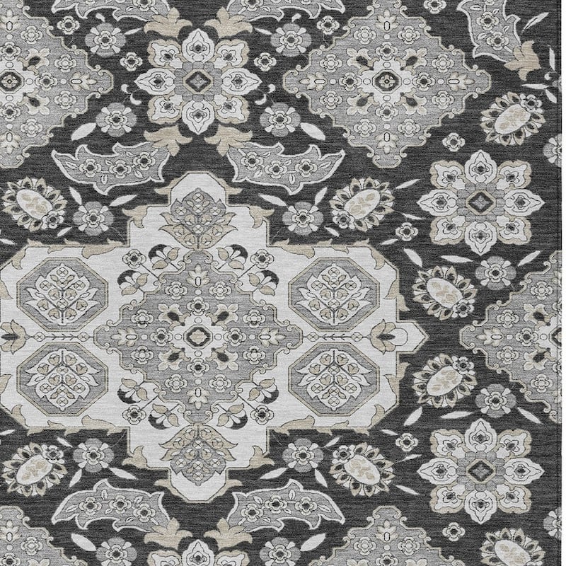 HomeRoots Medallion Traditional Rectangle Outdoor Rug