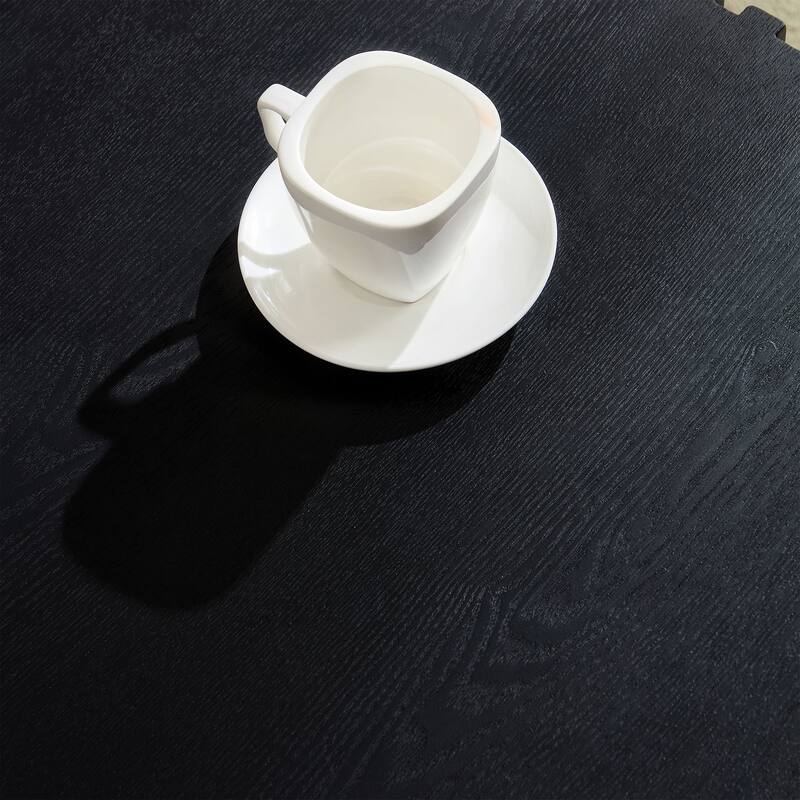 End Table Accent Table with Stripe Groove, Handcraft Coffee Table Dining Table with Wood Relief