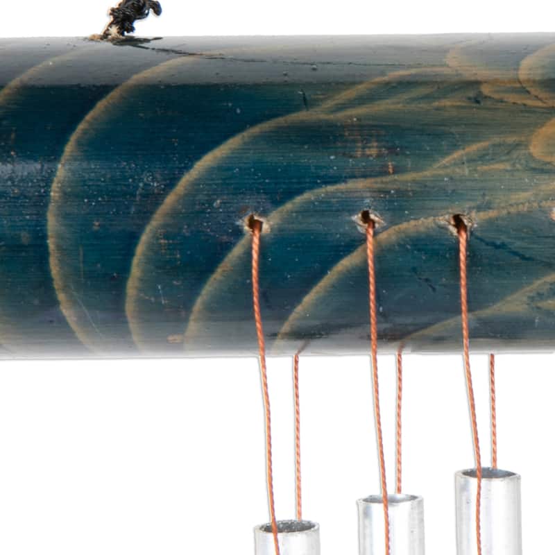 Novica Handmade Early Morning Song In Blue Bamboo Wind Chime