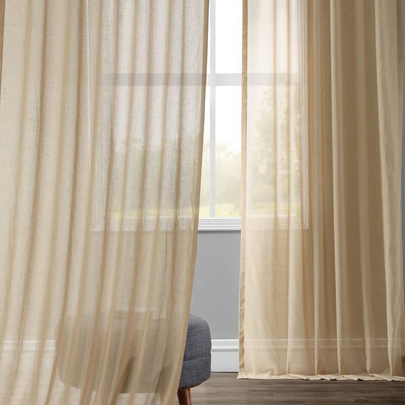 Exclusive Fabrics Faux Linen Sheer Curtain (1 Panel)
