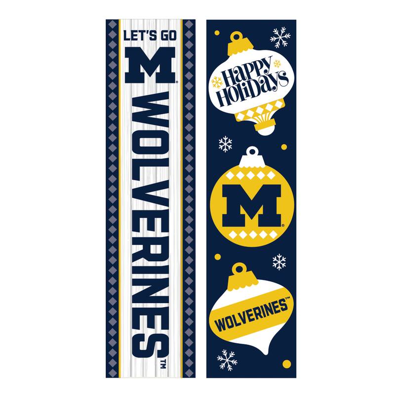 47" Double Sided Seasonal Porch Leaner, University Of Michigan - 47" x 11.25"