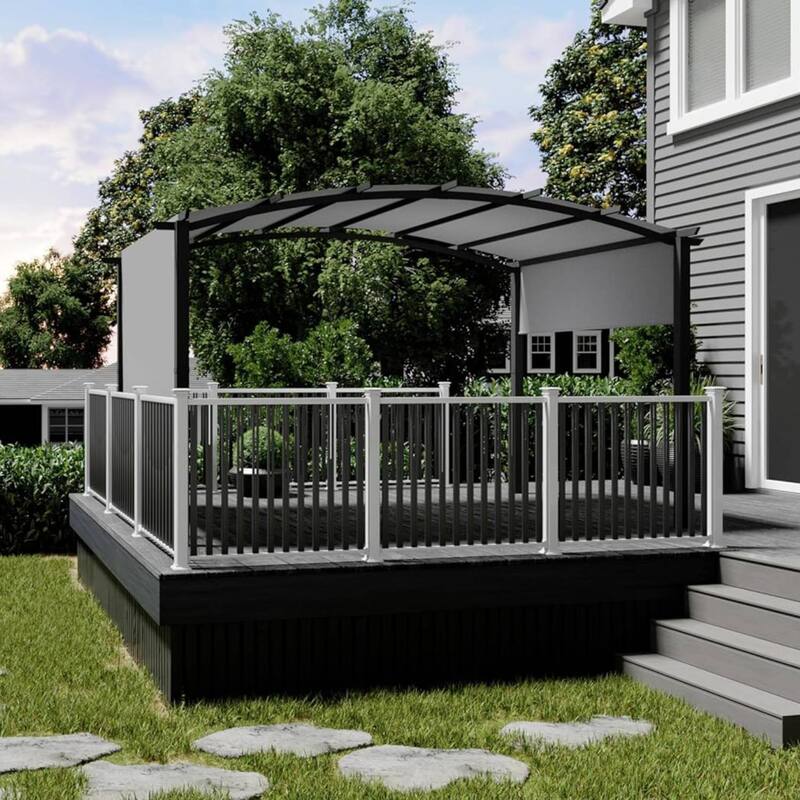 13x9 FT Outdoor Patio Arched Pergola Gazebo for Backyard Garden Porch Lawn