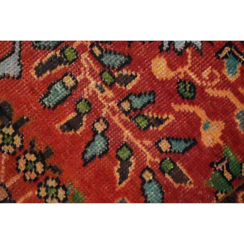 Hand Knotted Oriental 100% Wool Carpet Traditional Floral Oranges & Rust Tabriz Area Rug - 4' 6'' X 3' 2''