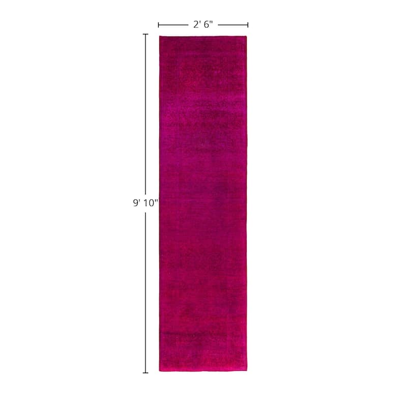 Fine Vibrance One-of-a-Kind Hand-Knotted Runner Rug - Pink, 2' 6" x 9' 10" - 2' 6" x 9' 10"