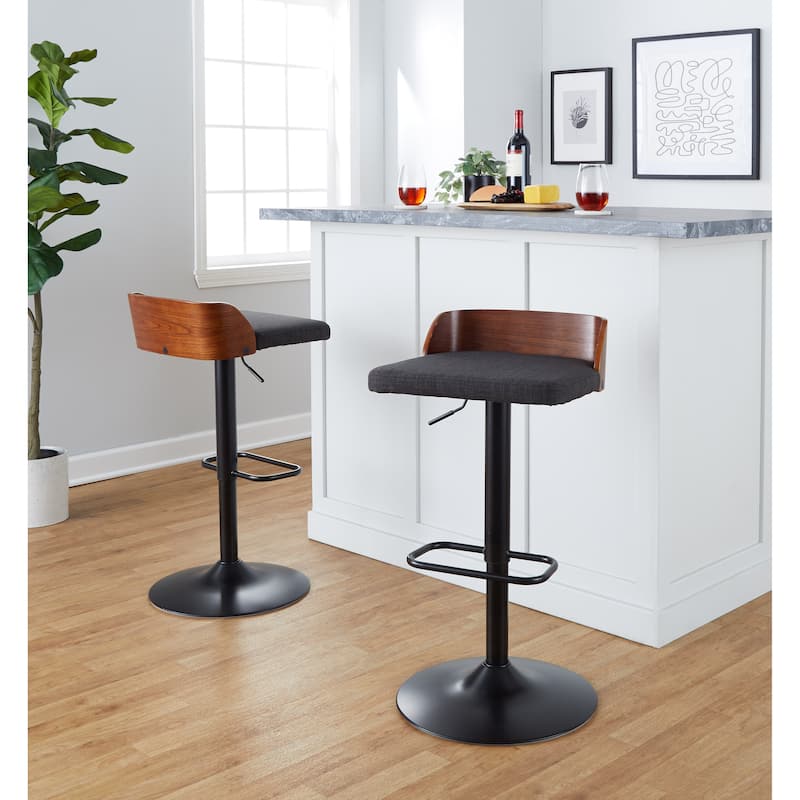 Carson Carrington Marstrand Adjustable Bar Stool with Rounded Rectangle Footrest (Set of 2)