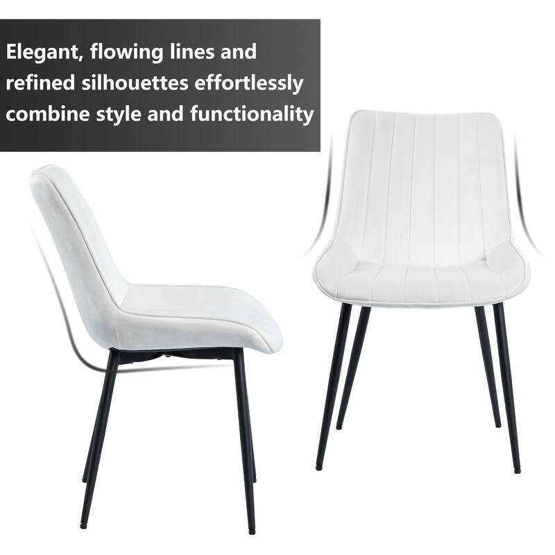 XINMICS Mid-century Modern Dining Chairs, Velvet Upholstered Metal Side Chair, Set of 2/4/6