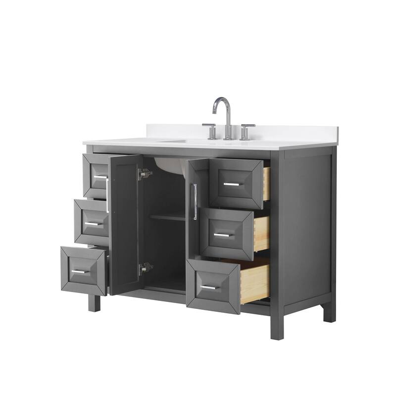 Daria 48-inch Single Vanity, 3 Hole Quartz Top