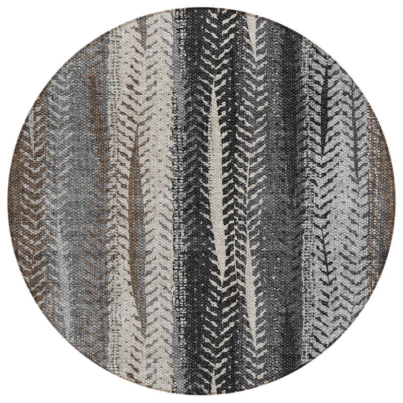 Machine Washable Indoor/ Outdoor Chantille Modern Imprints Rug