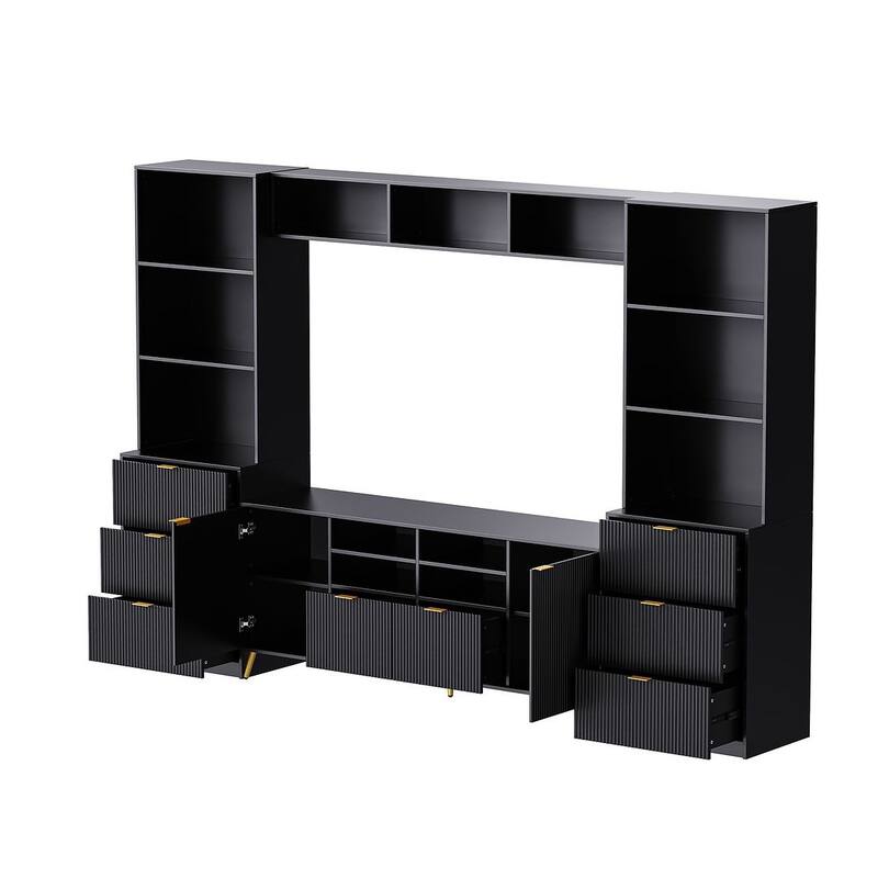 Modern 4-Piece Entertainment Wall Unit for TVs Up to 70"