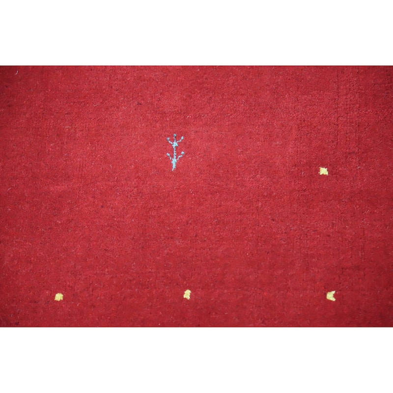 Hand Knotted Oriental 100% Wool Carpet Tribal Tribal Red Gabbeh Area Rug - 7' 11'' X 5' 9''
