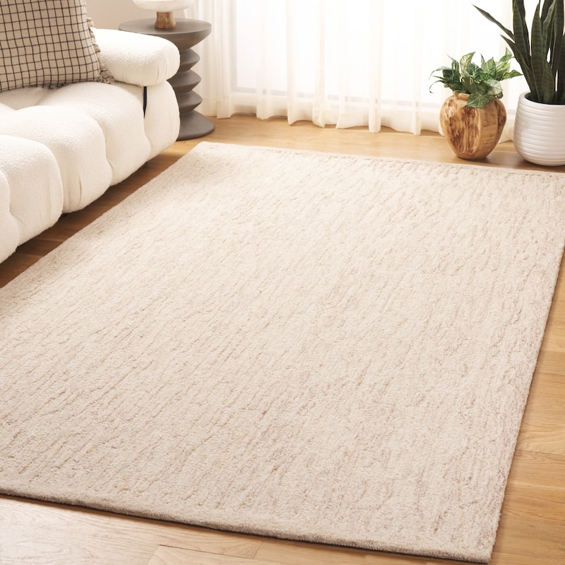 SAFAVIEH Handmade Ebony Trayanka Wool Rug - Beige/Ivory - 4' x 6'