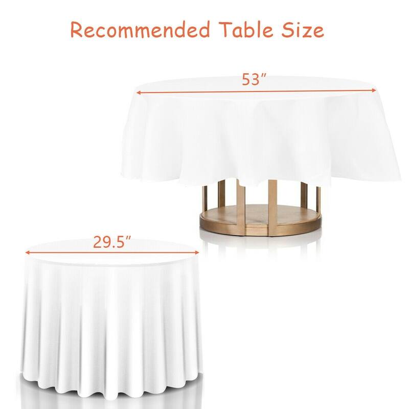90 Inch Round Polyester White Tablecloth with Stain and Resistant Wrinkle Free for Dining Table Decor