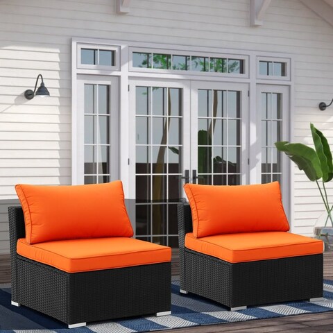 Zenova Rattan 2 or 12-piece Outdoor Patio Sofa Sectional Set